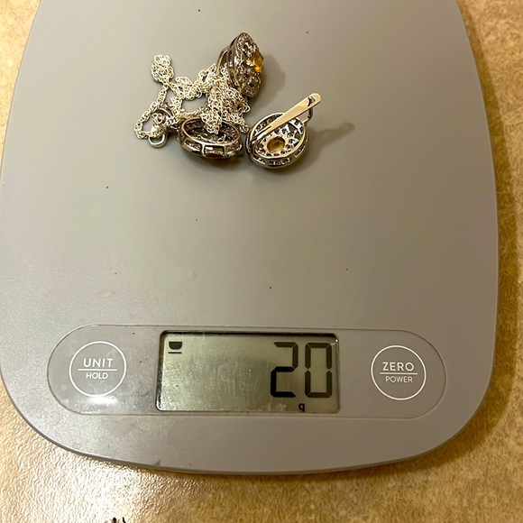 Yellow citrine original stone  & American diamonds 925 mark silver jewelry #291 - Picture 15 of 15